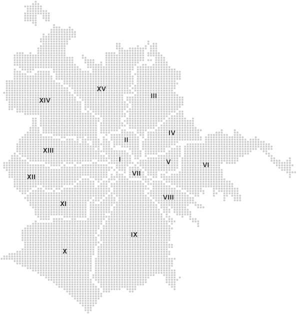 Mappa dei municipi di Roma. Scegli un municipio.